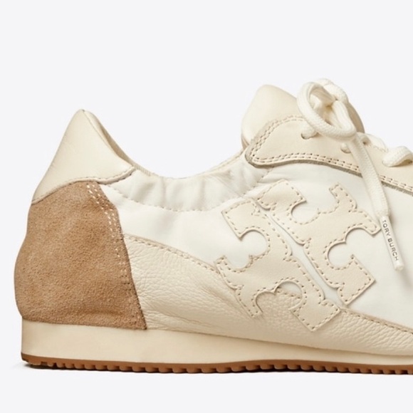 NWT Tory Burch Vintage Authentic Double T Trainer Sneakers White/ Ivory/ Size 7M - Picture 10 of 16